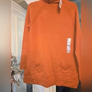 Jeanne Pierre  orange pullover long sleeve sweater - 282218 inches pit to